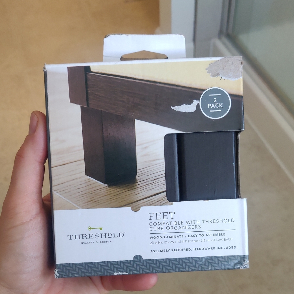 New!Threshold 2-Pack Compatible Cube Organizers Furniture Feet Dark Brown Y2K